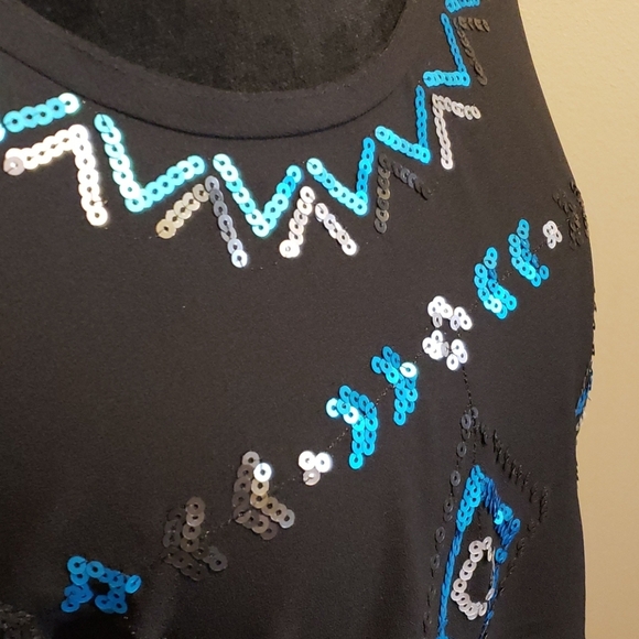 Ariat sequined sheer tank top crepe material - Picture 2 of 4